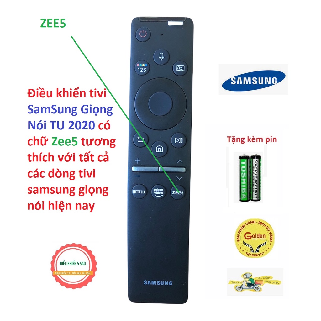Điều khiển tivi SamSung BN-01329HDYQY loại tốt zin theo máy chức năng giọng nói thông minh có chữ ZEE5