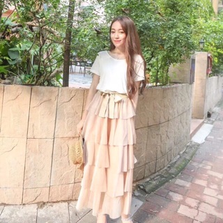 Chân váy nơ tầng siêu xinh