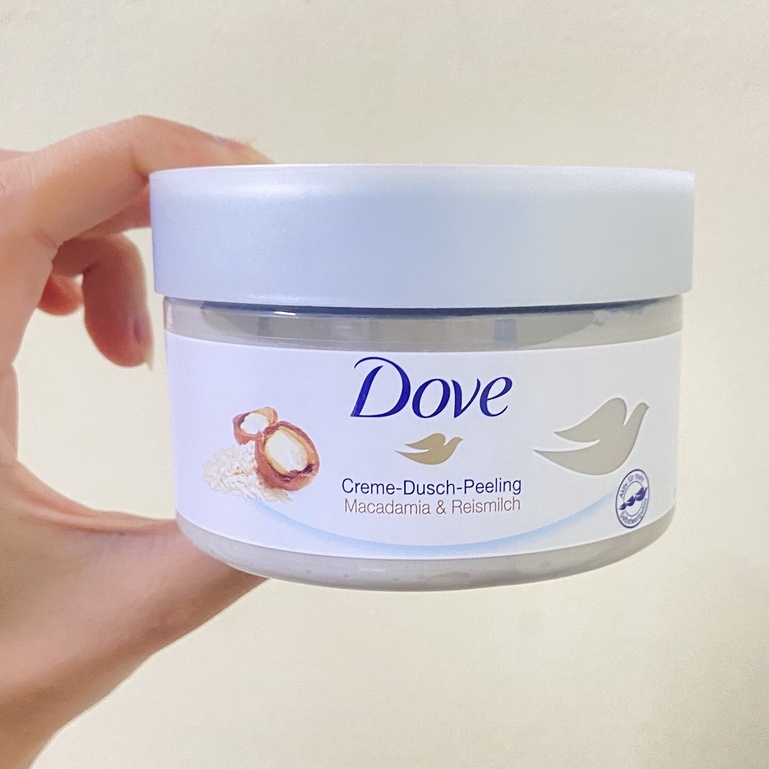 Tẩy tế bào chết Dove Lựu bơ và MACCDAMIA sữa gạo bản Đức 225ml