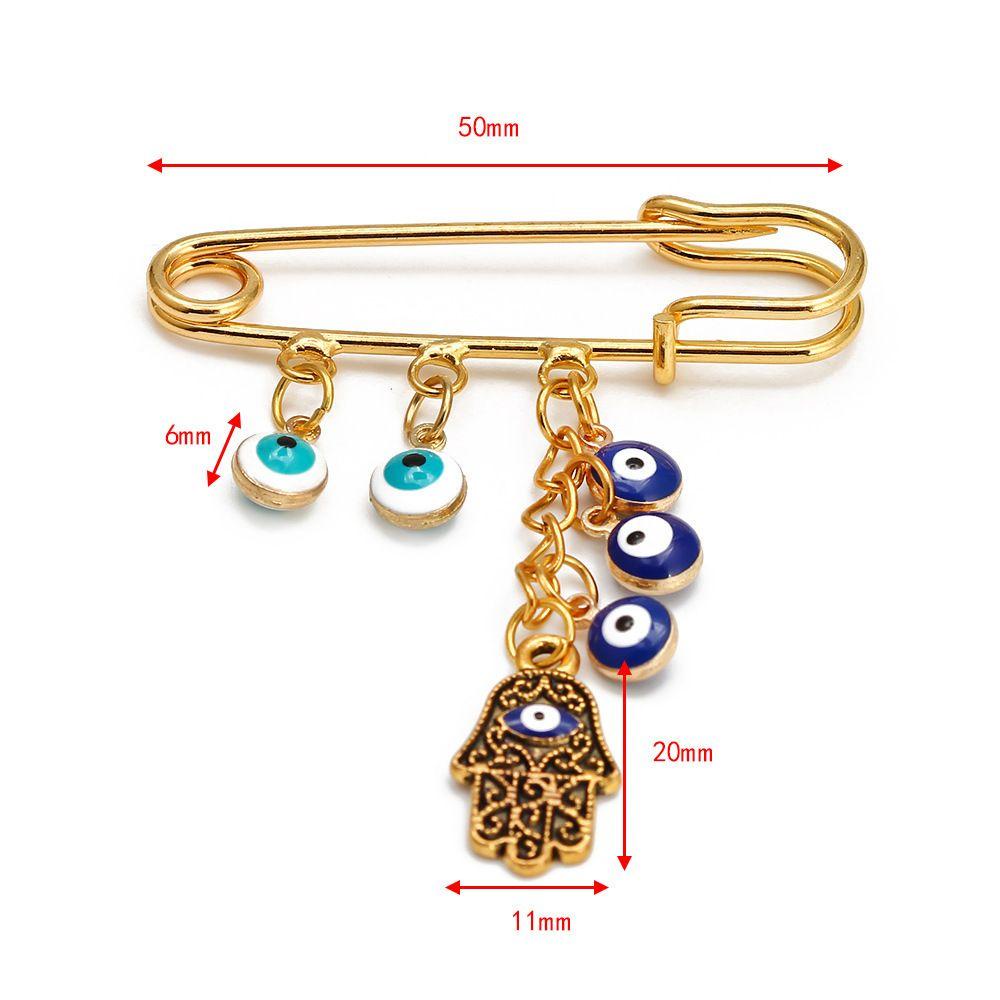 Ghim Cài Áo Hợp Kim Hình Hamsa Thổ Nhĩ Kỳ Màu Xanh Dương Trang Trí Túi X