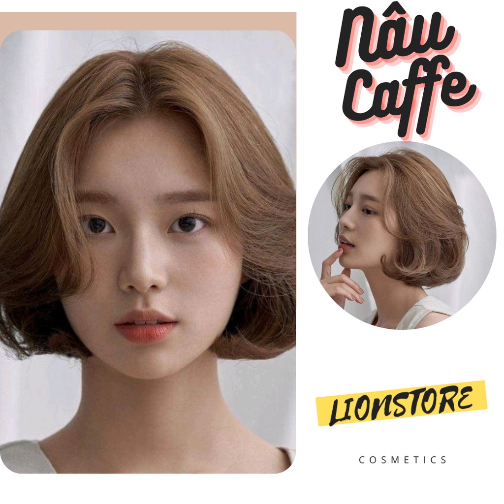 Thuốc nhuộm tóc màu nâu LION kem nhuộm tóc nâu caffe tại nhà