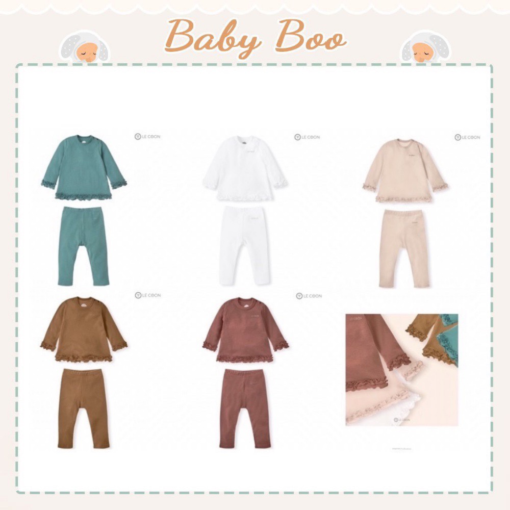 LE COON | Bộ Đồ Áo Bèo Dài Tay| 3-12 tháng-babyboo