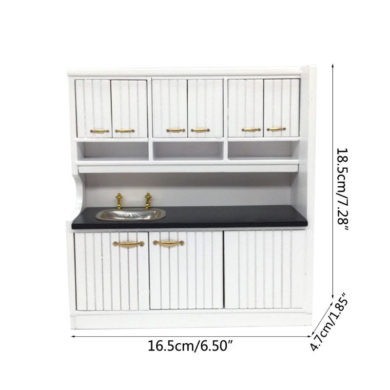 Mô Hình Tủ Bếp Mini Tỉ Lệ 1 / 12 Độc Đáo Trang Trí Nhà Búp Bê