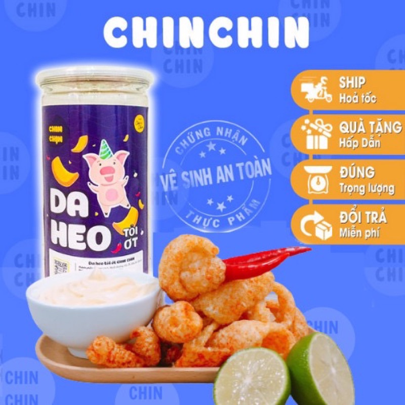 Da heo chiên giòn cháy tỏi ớt 160g ChinChin, đồ ăn vặt Hà Nội healthy vừa ngon vừa rẻ