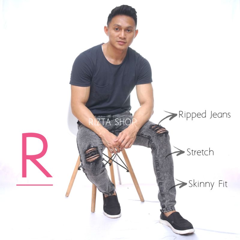 Quần Jean Nam Rách Gối Size 27-38