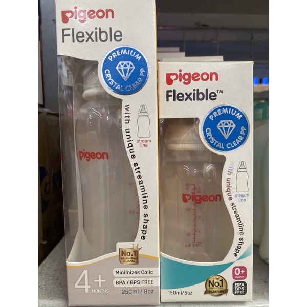 Bình Sữa Pigeon Flexible Peristaltic Nipple 0+,4+ Month Cổ Nhỏ 250ml
