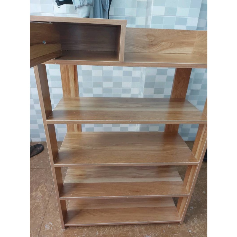 💥FREESHIP💥KỆ ĐỰNG GIÀY DÉP GỖ 5 TẦNG CÓ NGĂN ĐỂ ĐỒ TIỆN ÍCH Shop gia dụng 4.0