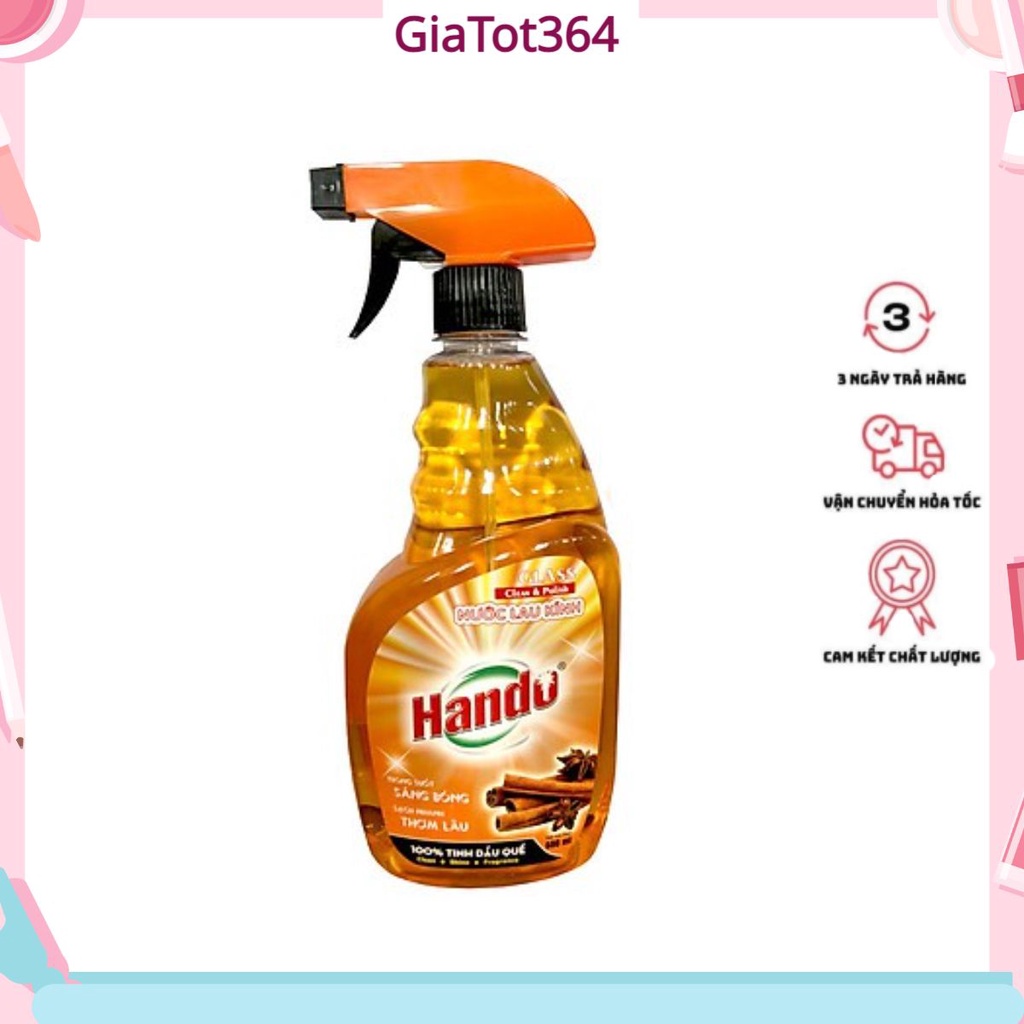 Nước thơm lau kính tinh dầu quế diệt khuẩn 680ml
