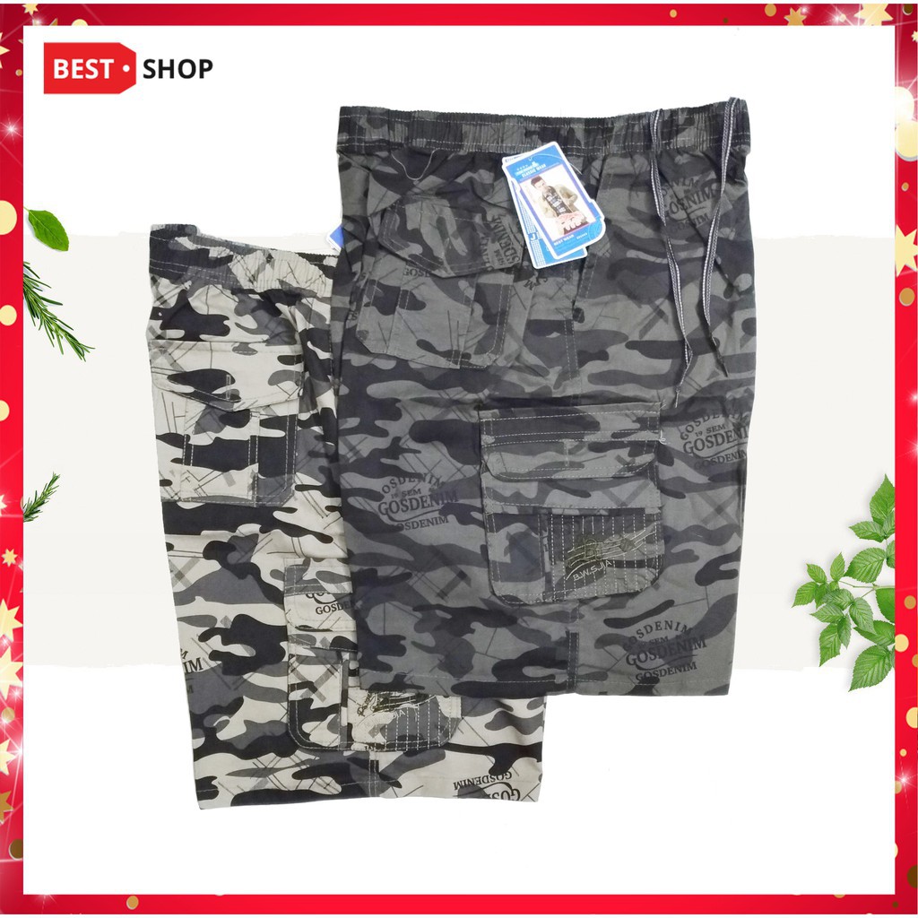 QUẦN SHORT KAKI NAM TÚI HỘP HỌA TIẾT RẰN RI