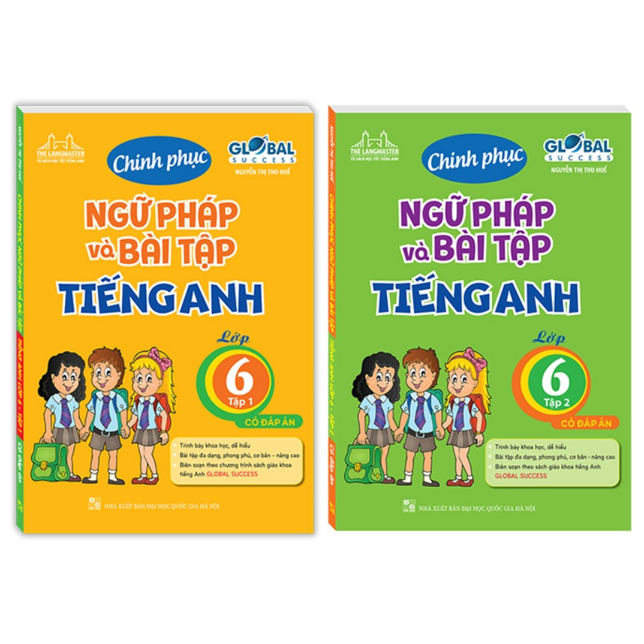 Sách - Combo 2c GLOBAL SUCCESS chinh phục ngữ pháp và bài tập tiếng anh lớp 6 (CÓ ĐÁP ÁN)