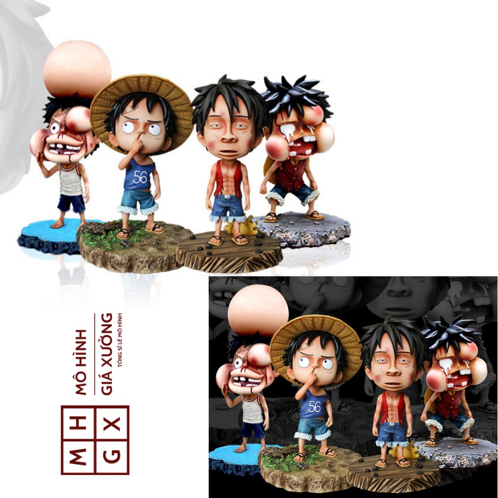 Mô hình One Piece Luffy bị đánh bầm dập siêu dễ thương cao 15cm , figure mô hình one piece , mô hình giá xưởng