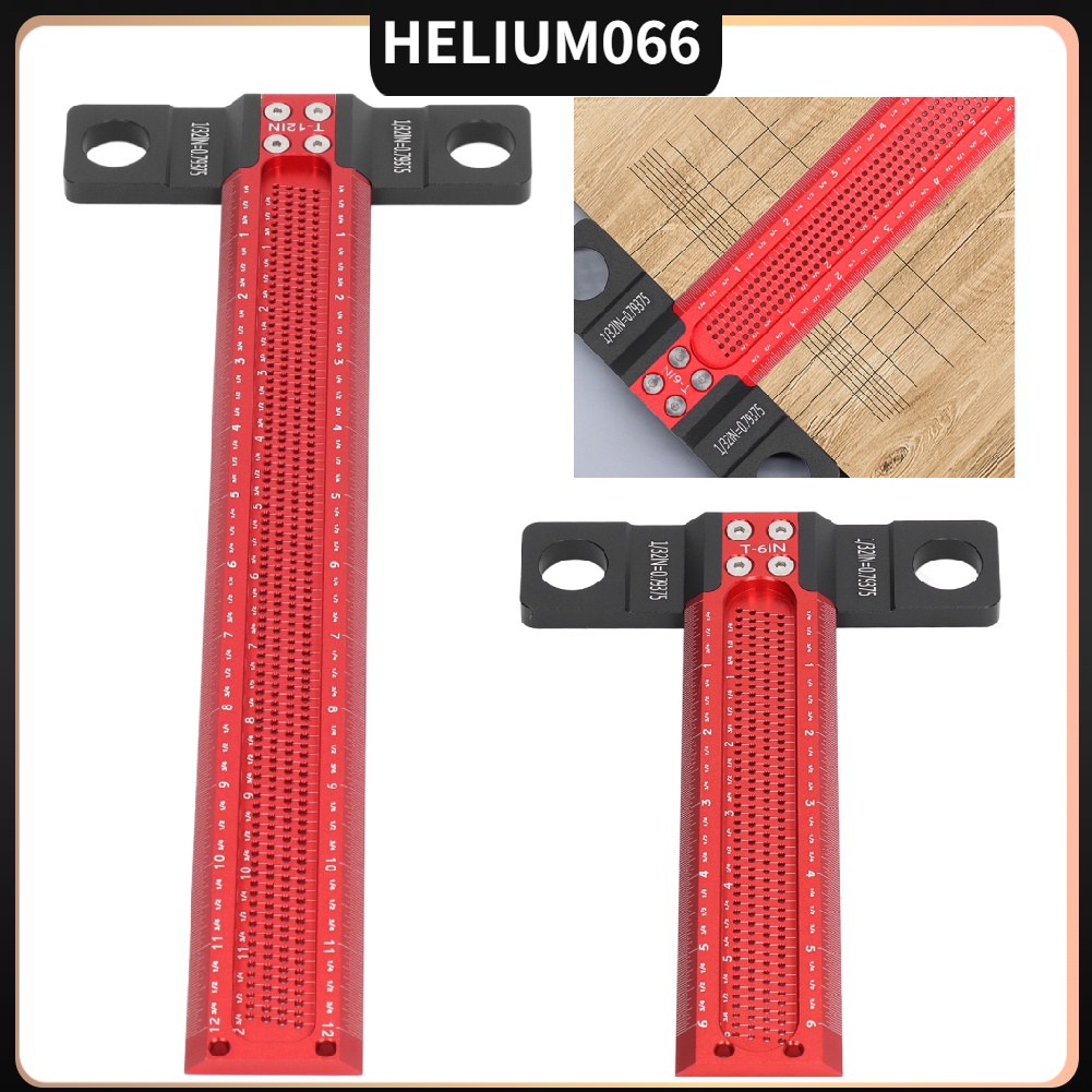 Đánh dấu lỗ T Thước hợp kim nhôm Chống mài mòn Chính xác Lỗ loại Máy đo Scriber để chế biến gỗ Helium066
