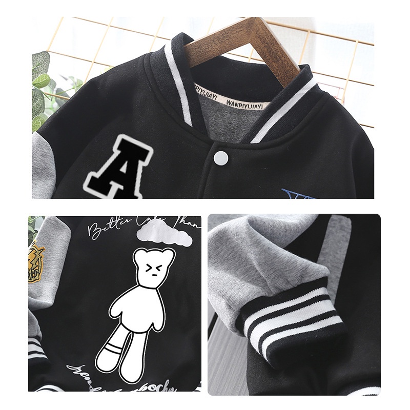 Áo Khoác Bóng Chày Thời Trang Cho Bé Trai 110-160CM