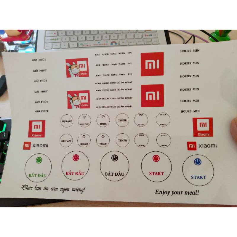 Decal Việt Hoá nồi cơm điện Xiaomi IH Gen 2