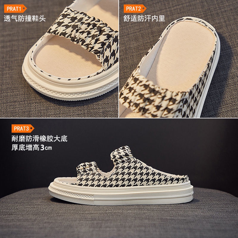 Dép Sandal Đế Mềm Dày Dặn Chất Liệu Canvas Co Giãn Thời Trang Mùa Hè Cho Nữ 2022