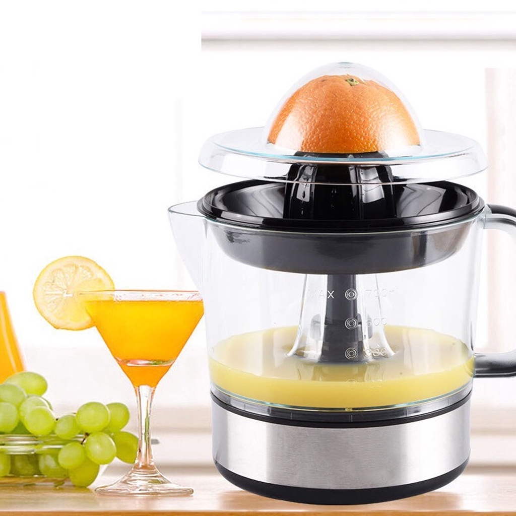Máy Vắt Cam Inox Tự Động, Dung Tích 700ml, Công Suất 45W, Thân Máy Bằng Inox Cao Cấp, Có Khay Ngăn Hột, Lược Xác