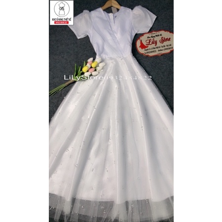 ĐẦM MAXI MẶC CƯỚI LƯỚI KIM TUYẾN MS1023y full size S/M/L/XL (ẢNH VÀ VIDEO DO CHỦ SHOP TỰ QUAY1000%)