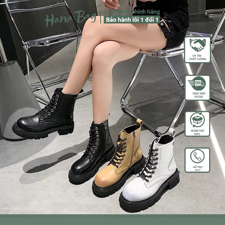 Giày bốt cao cổ có khóa bên hàng Quảng Châu loại 1 đế cao 3cm | BigBuy360 - bigbuy360.vn