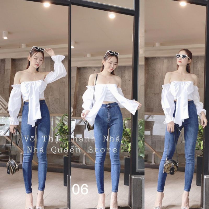 Quần jeans lưng cao TOPSHOP nữ 3 màu lưng siêu cao hack dáng kèm ảnh thật