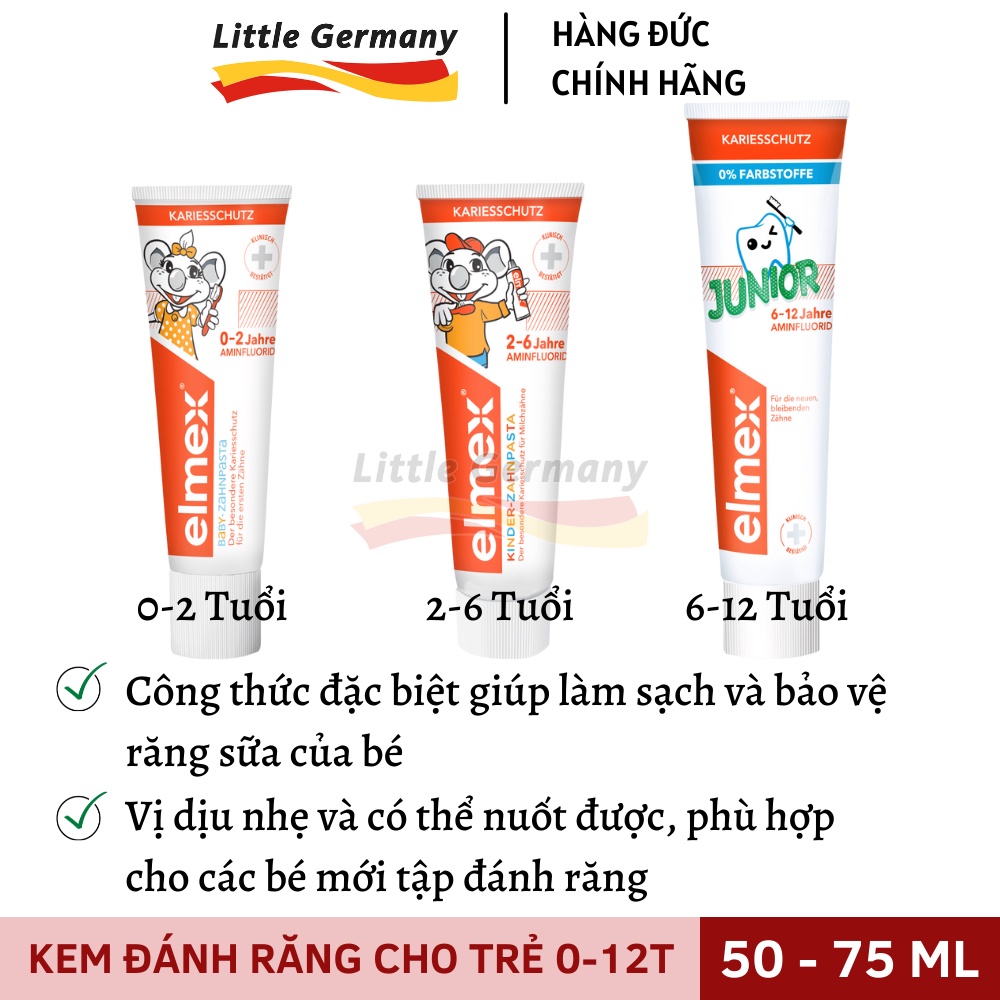 Kem đánh răng trẻ em nuốt được  - Kem đánh răng cho bé tập đánh răng - Hàng Đức nội địa