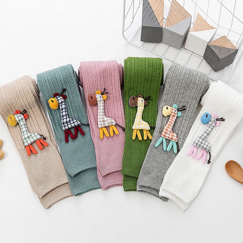 Quần Legging Cotton Giữ Ấm In Họa Tiết Hoạt Hình Màu Kẹo Thời Trang Thu Đông Cho Bé Gái 1-9 Tuổi