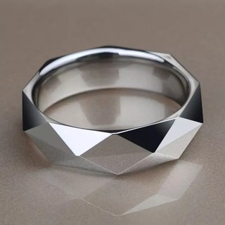 Nhẫn Nam Hexagon Màu Bạc
