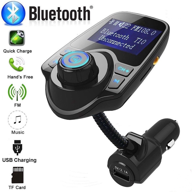 Máy phát nhạc MP3 T10 Bluetooth FM USB A2DP dùng trên xe hơi