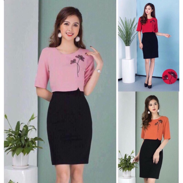 (đã cập nhật)🌷Đầm liền áo croptop xẻ thêu hoa WB31 cao cấp | BigBuy360 - bigbuy360.vn