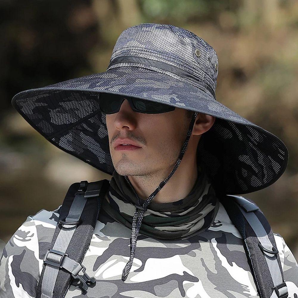 Mũ Tai Bèo Chất Liệu Polyester Chống Gió Chống Tia UV Họa Tiết Rằn Ri Thời Trang Mùa Hè Cho Nam