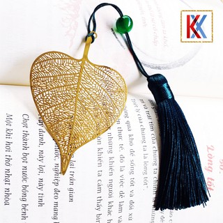 Bookmark Lá bồ đề, hoa sen bằng đồng