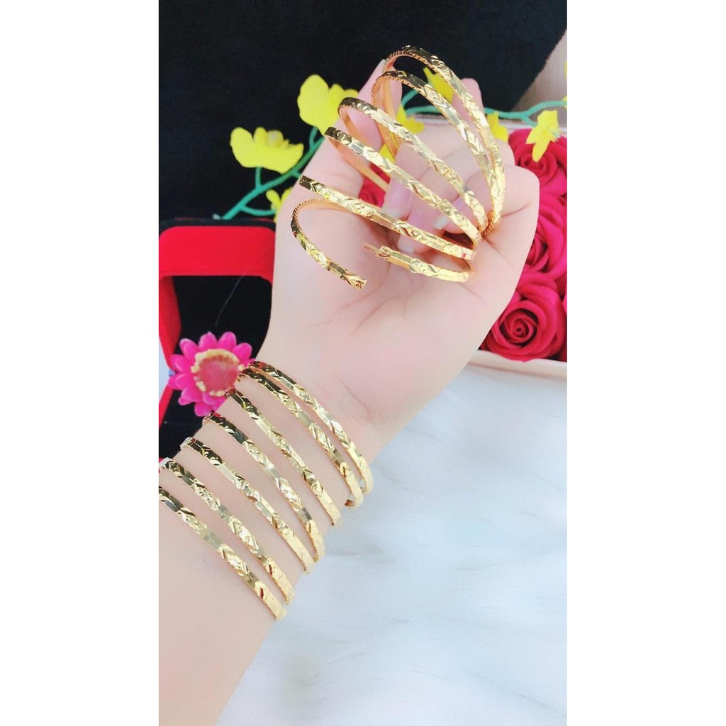 Bộ 7 Vòng Xi Men Mạ Vàng 18k Khóa Gài Mẫu mới nhât