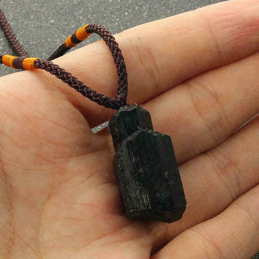 Đen Mặt Vòng cổ Đá Tourmaline Phong Cách Tây Tạng G8J6