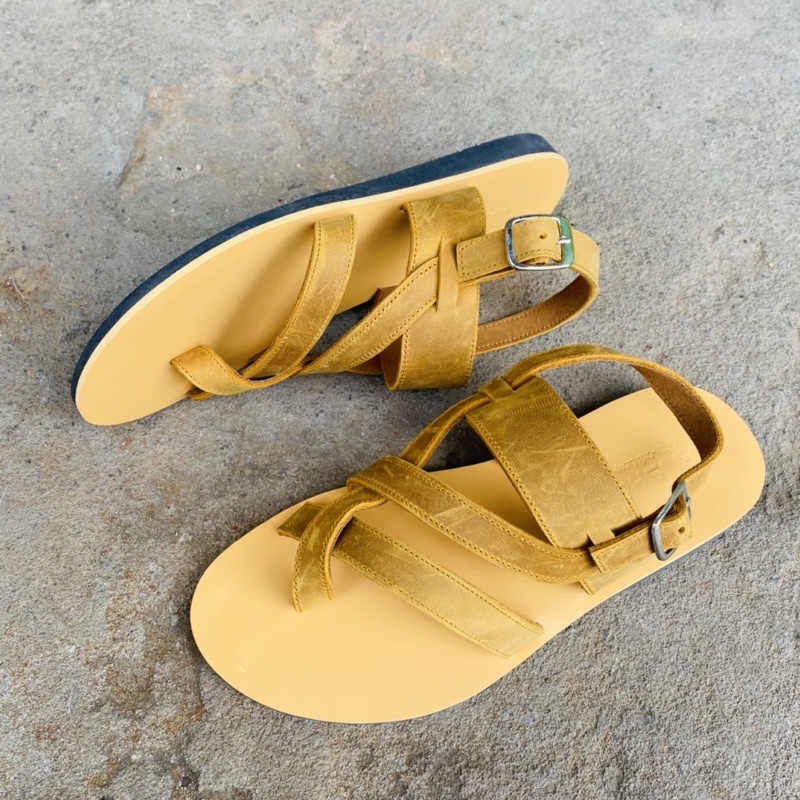 Sandal Unisex, dép quai ngang, dép nam da bò, không thấm nước, êm chân thoải mái  Atshoes XDMM01