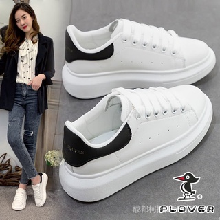 PLOVER woodpecker summer white shoes for women 2022 new versatile student Korean style breathable thick sole white shoes for thumbnail