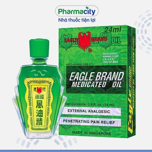 Dầu gió xanh Con Ó Eagle Brand Medicated Oil (Chai 24ml)