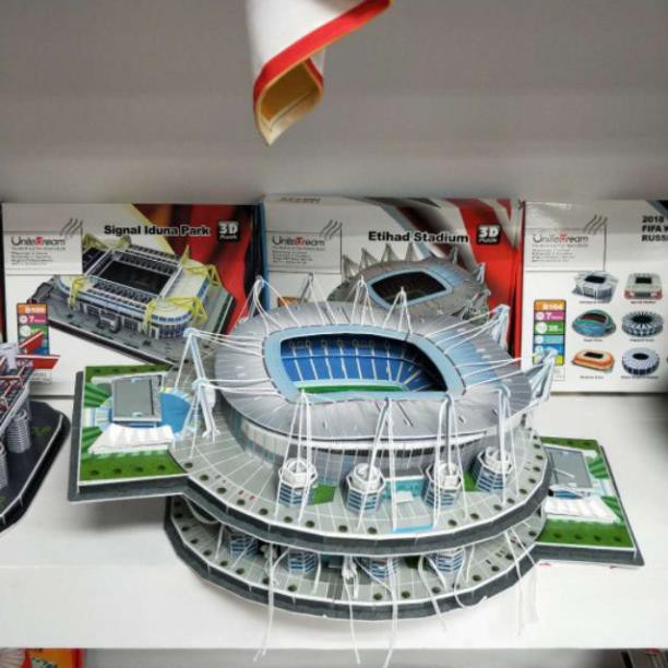 Mô hình sân vận động SVĐ Old Trafford,Nou Camp,Stamford Bridge,Etihad,Manchester United đồ chơi lắp ghép giấy 3D độc đáo