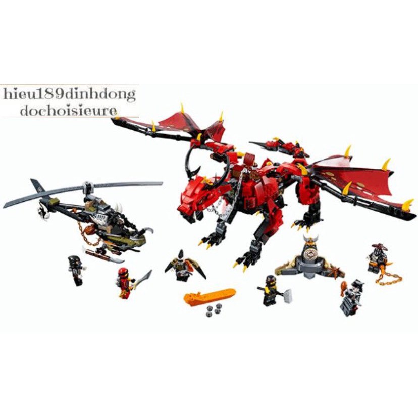 Lắp ráp xếp hình NOT Lego Ninjago Movie 70653 Bela 10938 : Rồng Chúa Firstbourne 918 mảnh