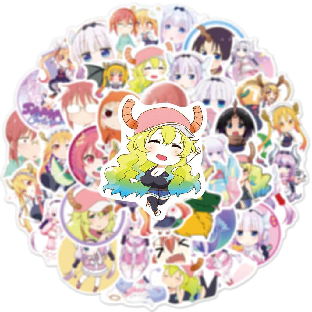 Bộ 50/25/10 Sticker Hoạt Hình Kobayashi's Dragon Maid Dán Ván Trượt Laptop Guitar