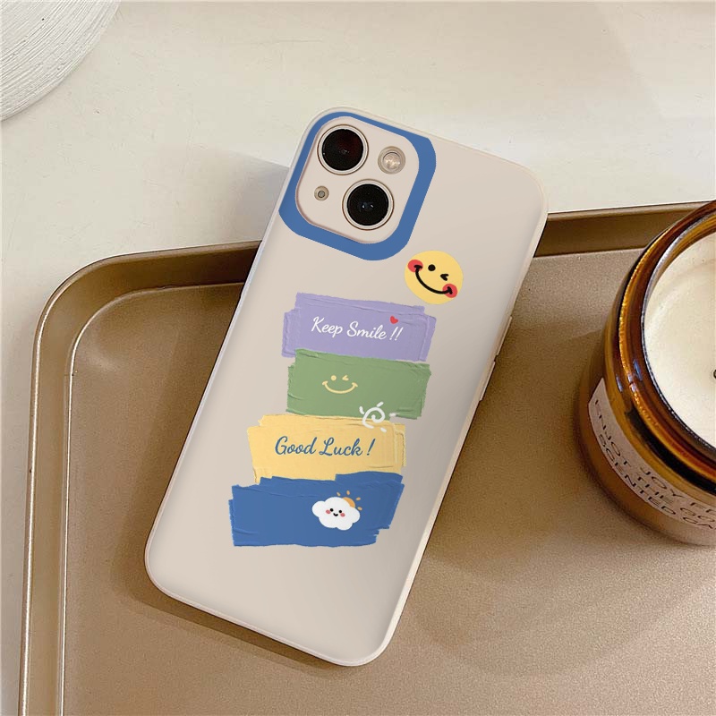 Ốp iphone - Ốp lưng iphone cạnh vuông Keep smile dành cho ip 6 đến 14promax - ng264