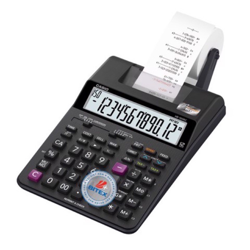 Máy tính Casio HR-100RC Chính Hãng Bảo Hành 7 Năm In Giấy In Bill