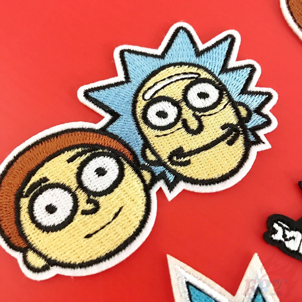 Miếng dán dùng ủi vá lên quần áo hình Rick và Morty