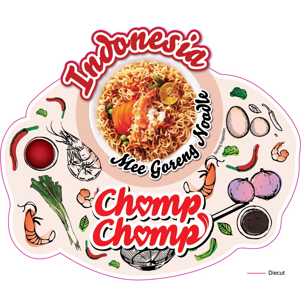 Chomp Chomp - Mì xào khô kiểu Indonesia, gói 70 gram, sản xuất và nhập khẩu từ Malaysia