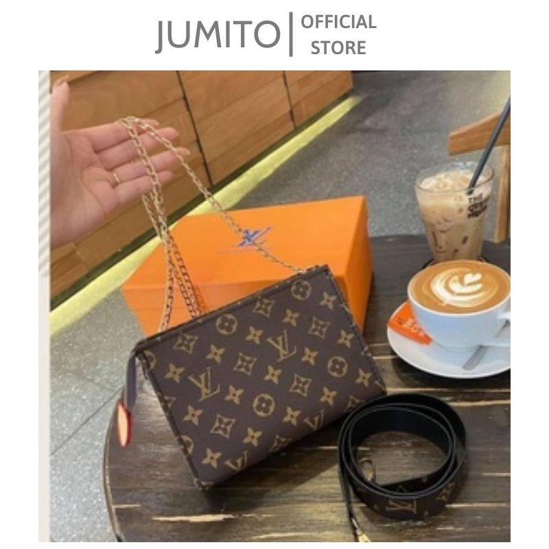 Túi xách nữ 2 in 1 Eo Vì đeo chéo đeo vai dây xích dây da thời trang JUMITO AA2058