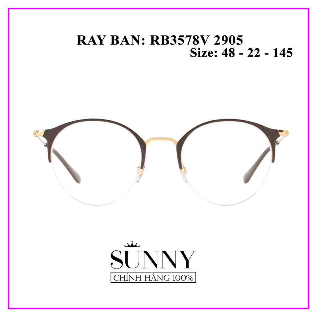 Gọng kính Rayban RB3578V - 2905 - sp chính hãng Kèm tem chống hàng giả của bộ công an, thiết kế dễ đeo bảo vệ mắt