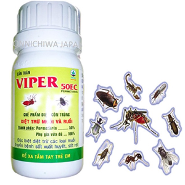[Loại tốt nhất] Chất Diệt Côn Trùng Viper 50EC - VIPESCOVIPER , Ruồi, Muỗi, Bọ Trĩ - lọ 100ml