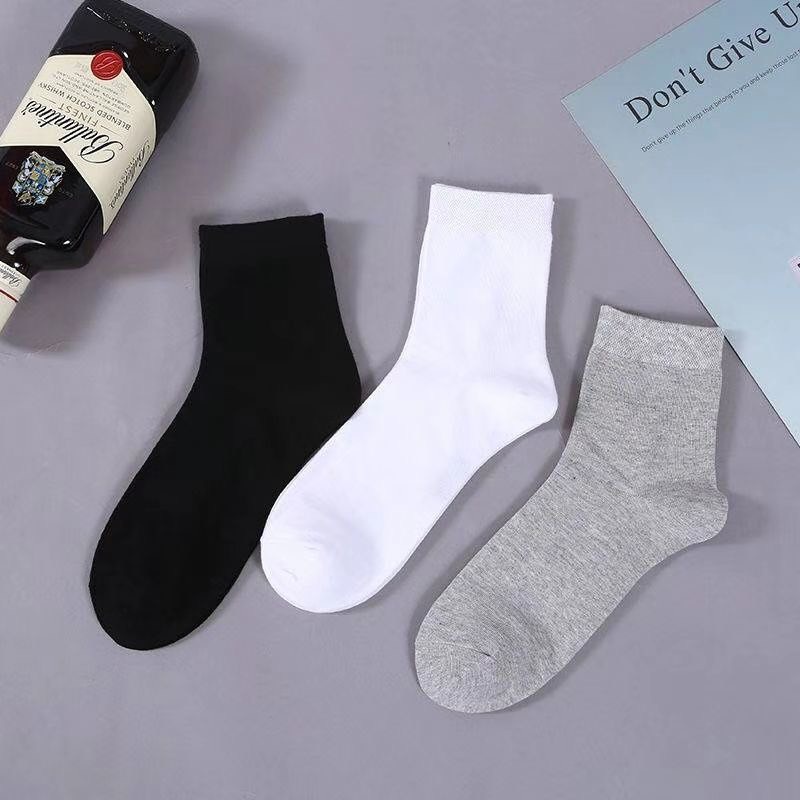 Vớ cổ cao nam nữ tất trơn văn phòng thường cotton thời trang đẹp kháng khuẩn khử mùi thấm hút mồ hôi tốt MONEY VC055