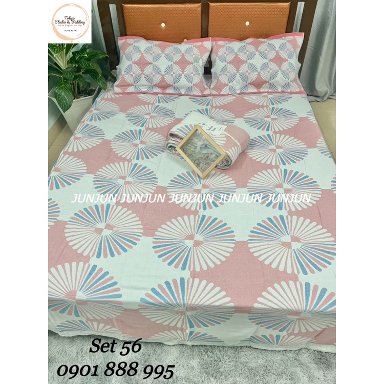 N28_SET Chăn Ga Gối vải Xô Organic cotton dòng Basic