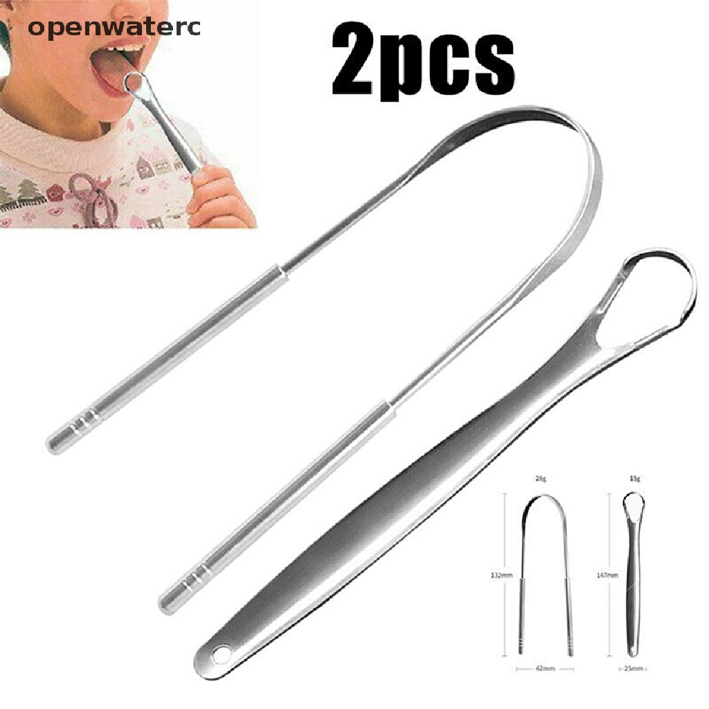 Bộ 2 Dụng Cụ Cạo Lưỡi Bằng Thép Không Gỉ Vệ Sinh Răng Miệng