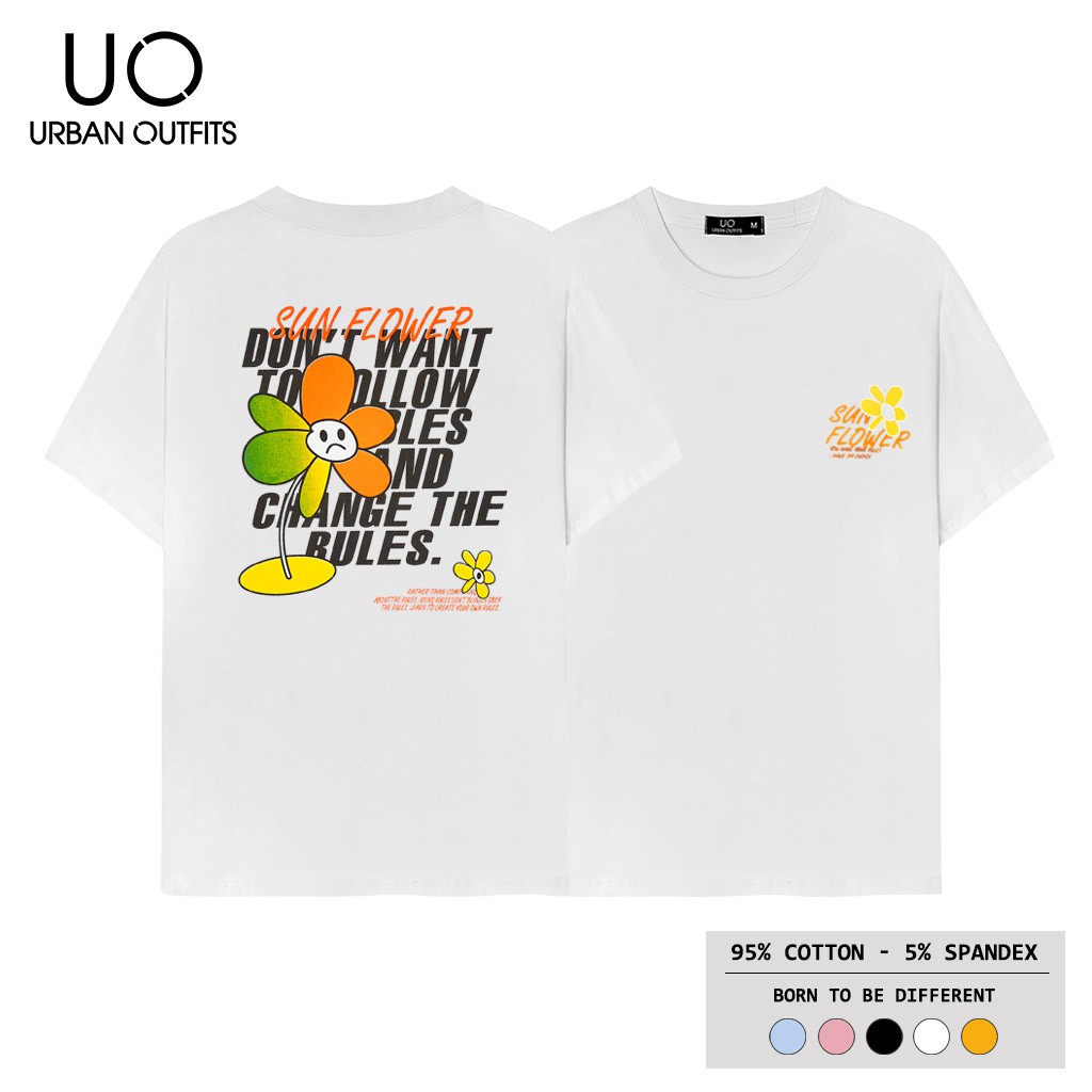 Áo Thun Tay Lỡ Nữ Nam Form Rộng URBAN OUTFITS In Sun Flower ATO03 Cotton 4 Chiều Local Brand | BigBuy360 - bigbuy360.vn