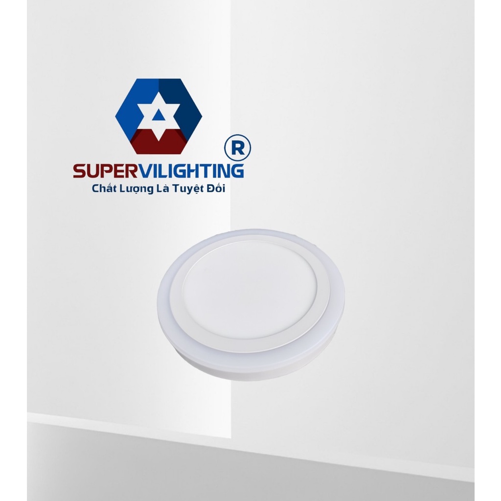 Ốp nổi viền SuperVilighting, MS ONV-12+4-18+6-XD, Công suất 12+4W và 18+6W,CRI&gt;90, RA&gt;80, Bảo hành 24 tháng